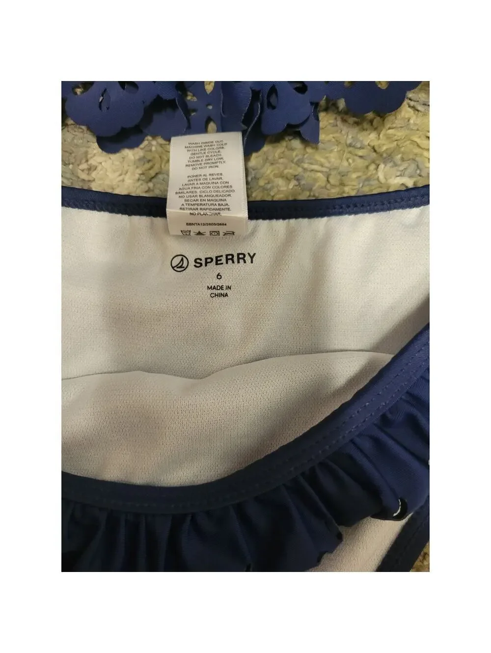 NWOT Bikini Set Bundle Navy White 2 Piece Swimsuit Sets Sperry Girls Size 6